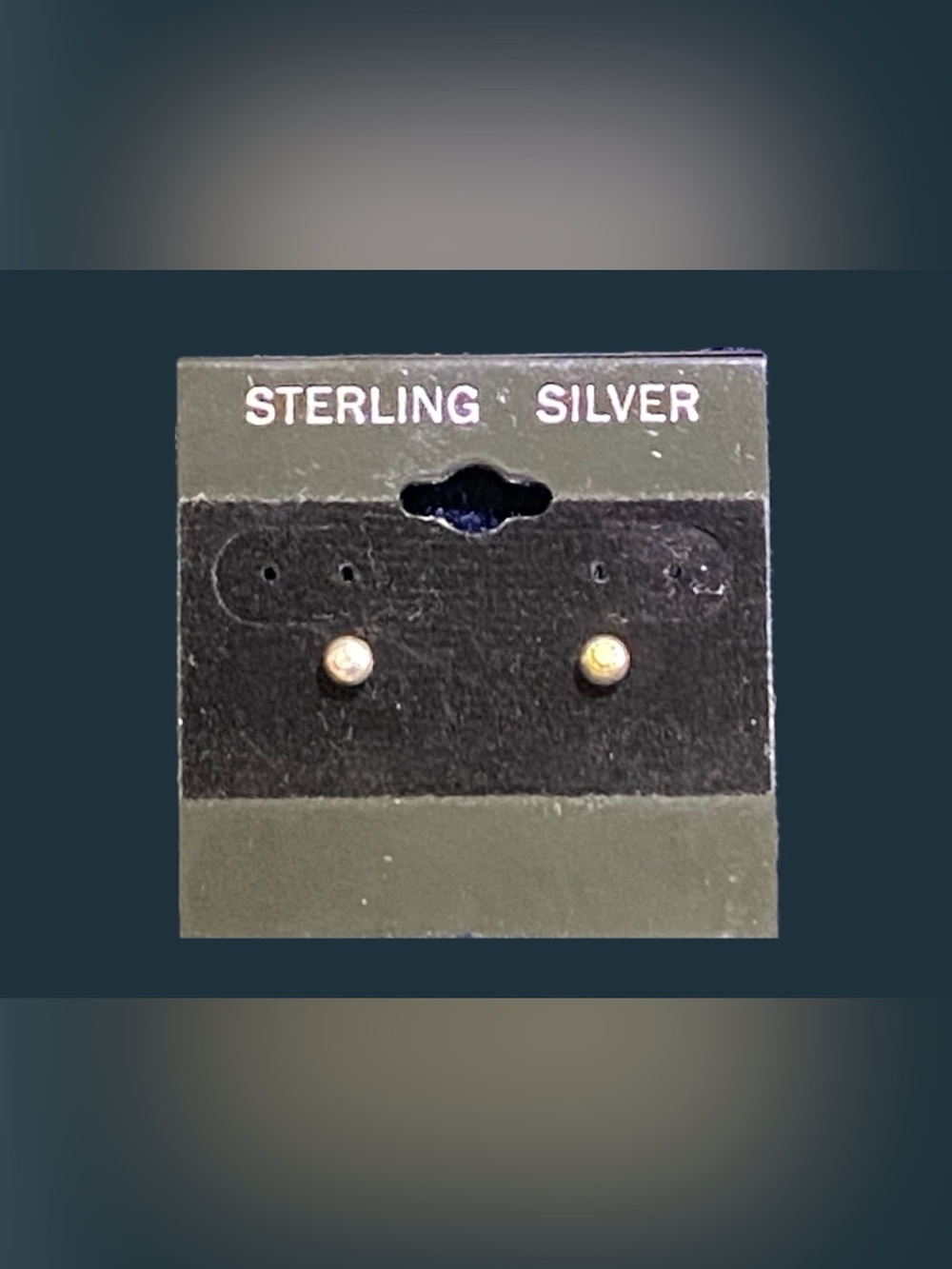 Vintage 925 Sterling Silver Pearlescent Rainbow Ball Stud Earrings NWT 4mm